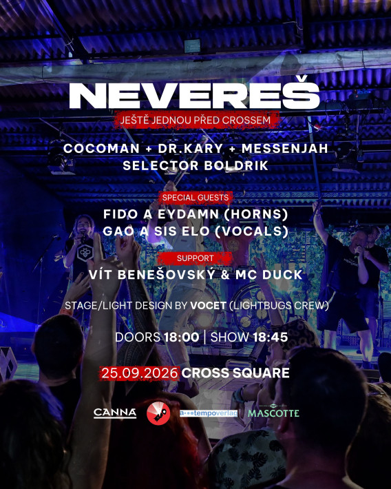 V pátek se to stane 🌋
Náš největší svátek v plný sestavě.
18:00 open + @selectorboldrik 
18:40 @vit_benesovsky_muzika + @duck.ragga LIVE
19:00 @tomu_neveres (@cocomancz @drkary23 a @messenjahcz) + @original_gao @sis_elo @reefshark_fido @eydamn1 
21:45 END
Stage by Vocet @lightbugscrew 
pak after uvnitř
Předprodej na goout Děkujeme @canna.cz @mascotte.czech a @a_tempo_verlag